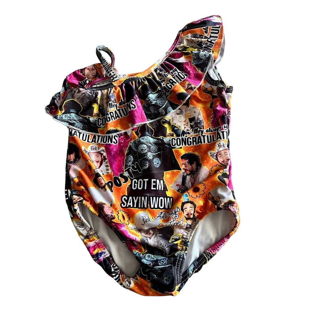 Post Malone ✨ Kids Swimwear with Ruffle Design